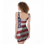 American Flag War Memorial Print Sleeveless Bodycon Dress