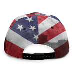 American Flag War Memorial Print Snapback Cap