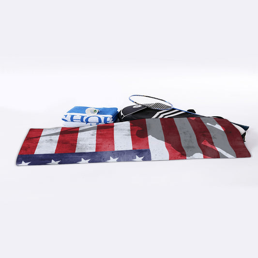 American Flag War Memorial Print Sports Towel