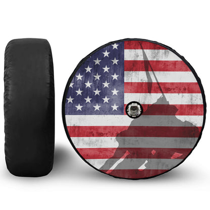 American Flag War Memorial Print Tire Cover With Camera Hole