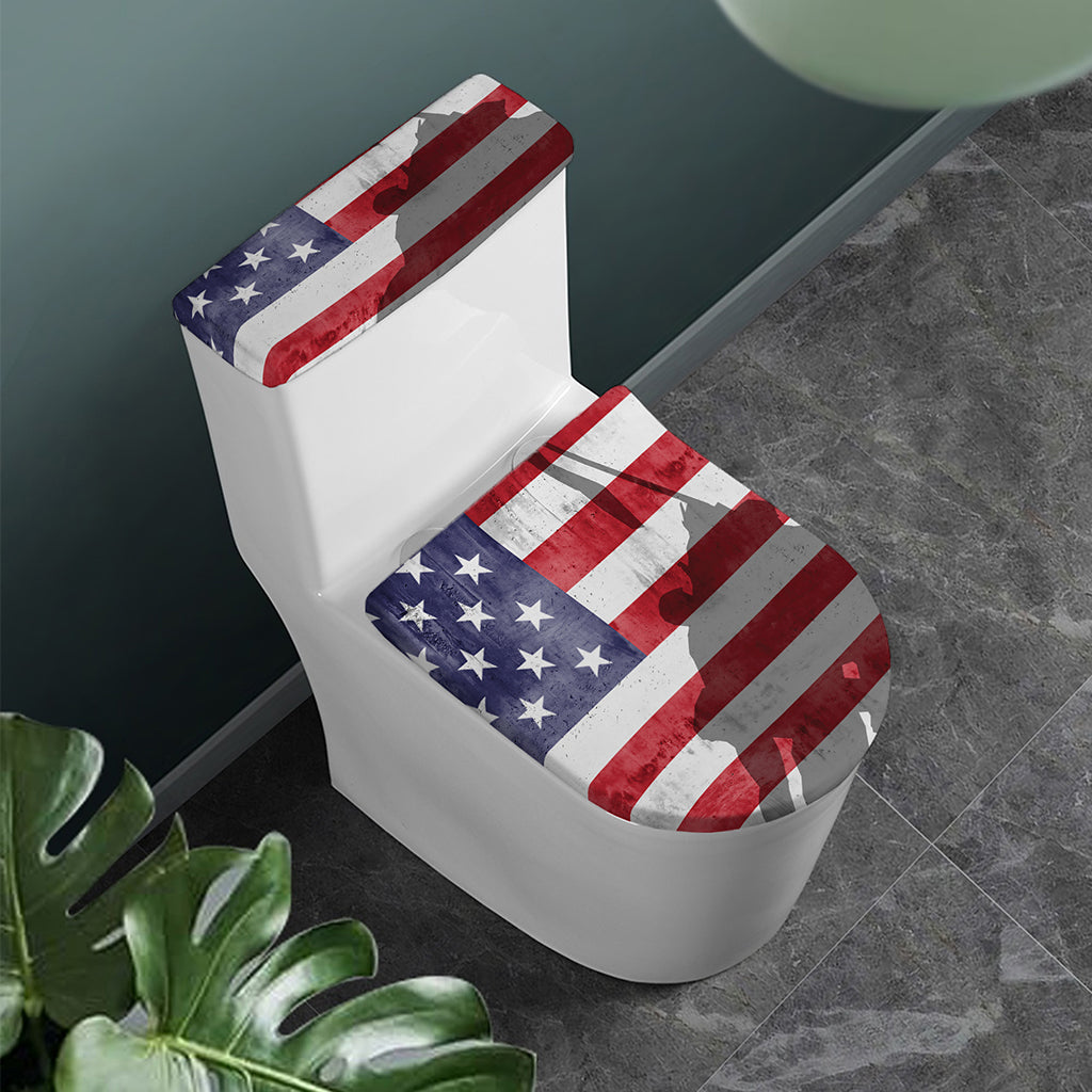 American Flag War Memorial Print Toilet Lid And Tank Cover Set