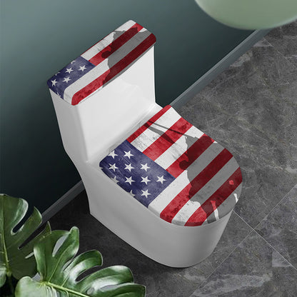 American Flag War Memorial Print Toilet Lid And Tank Cover Set