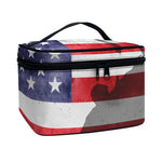 American Flag War Memorial Print Travel Makeup Bag