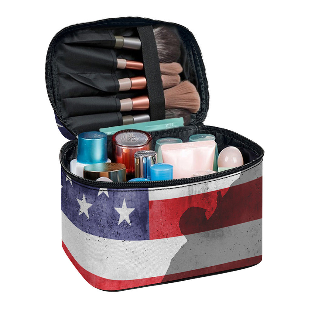 American Flag War Memorial Print Travel Makeup Bag