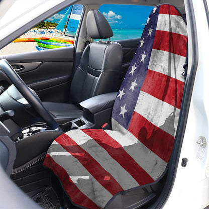 American Flag War Memorial Print Waterproof Car Seat Cover