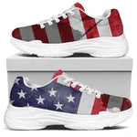 American Flag War Memorial Print White Chunky Shoes