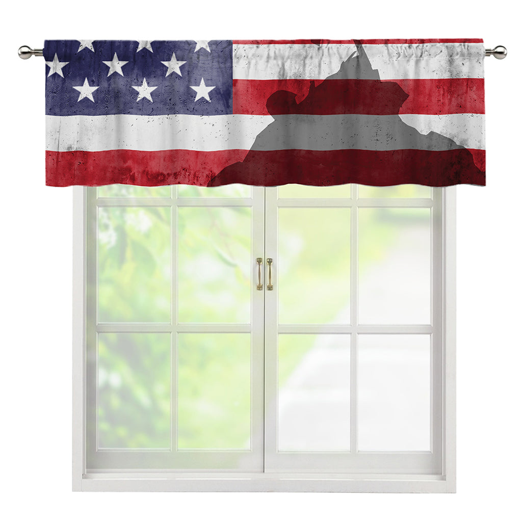 American Flag War Memorial Print Window Valance