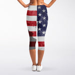 American Flag War Memorial Print Women's Capri Leggings