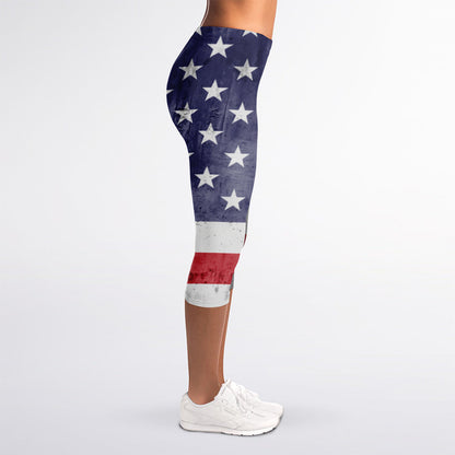 American Flag War Memorial Print Women's Capri Leggings