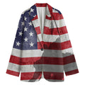 American Flag War Memorial Print Women's Cotton Blazer