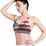 American Flag War Memorial Print Women's Sports Bra