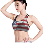 American Flag War Memorial Print Women's Sports Bra