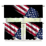 American Flag Wing Print 3 Piece Kitchen Curtains