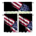 American Flag Wing Print 3 Piece Kitchen Curtains