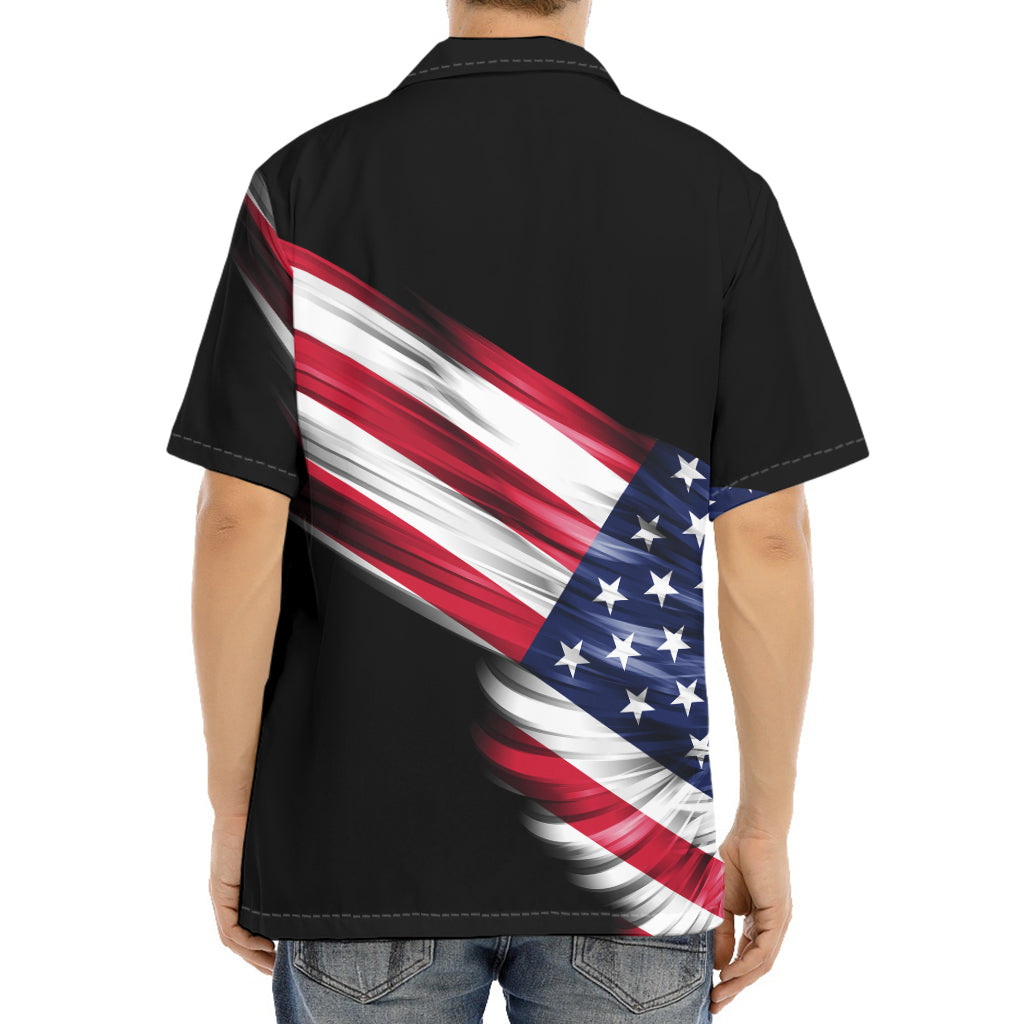 American Flag Wing Print Aloha Shirt