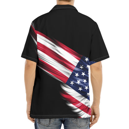 American Flag Wing Print Aloha Shirt