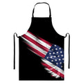 American Flag Wing Print Bib Apron With Pocket