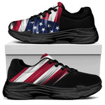 American Flag Wing Print Black Chunky Shoes