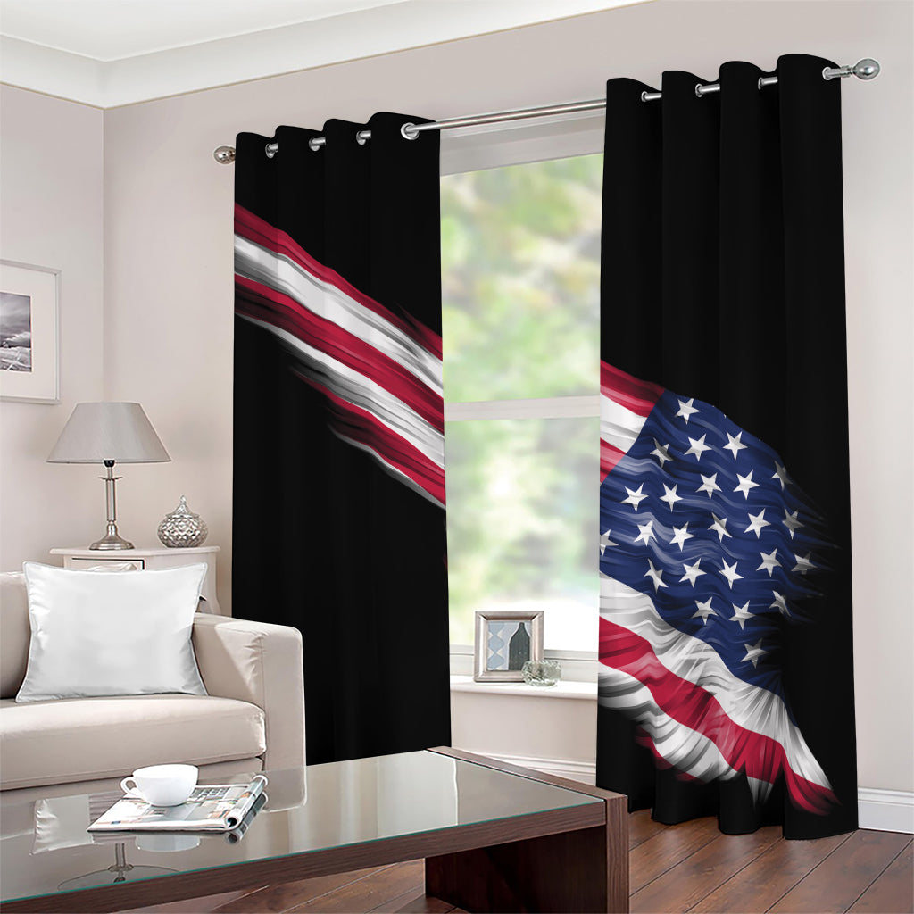 American Flag Wing Print Blackout Grommet Curtains