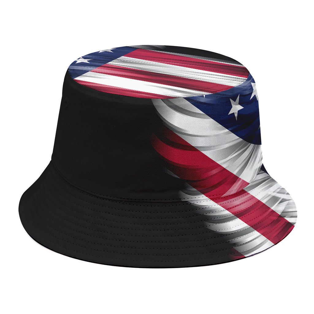 American Flag Wing Print Bucket Hat