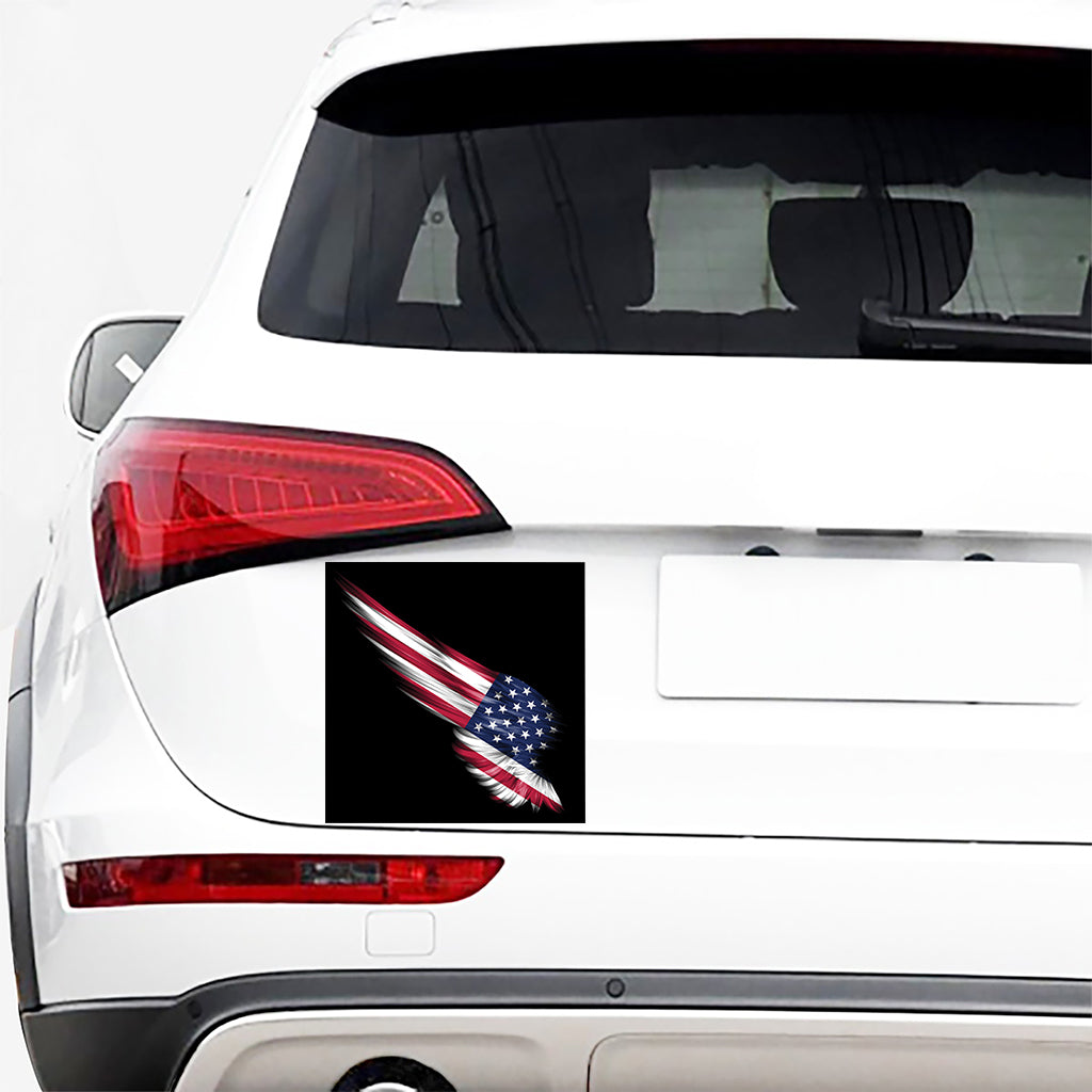 American Flag Wing Print Car Sticker