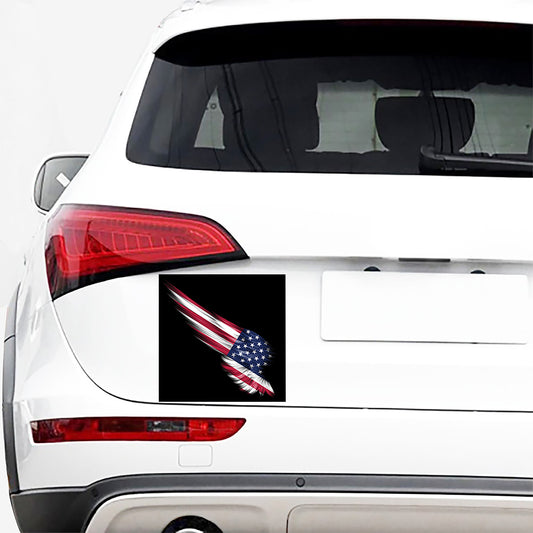 American Flag Wing Print Car Sticker