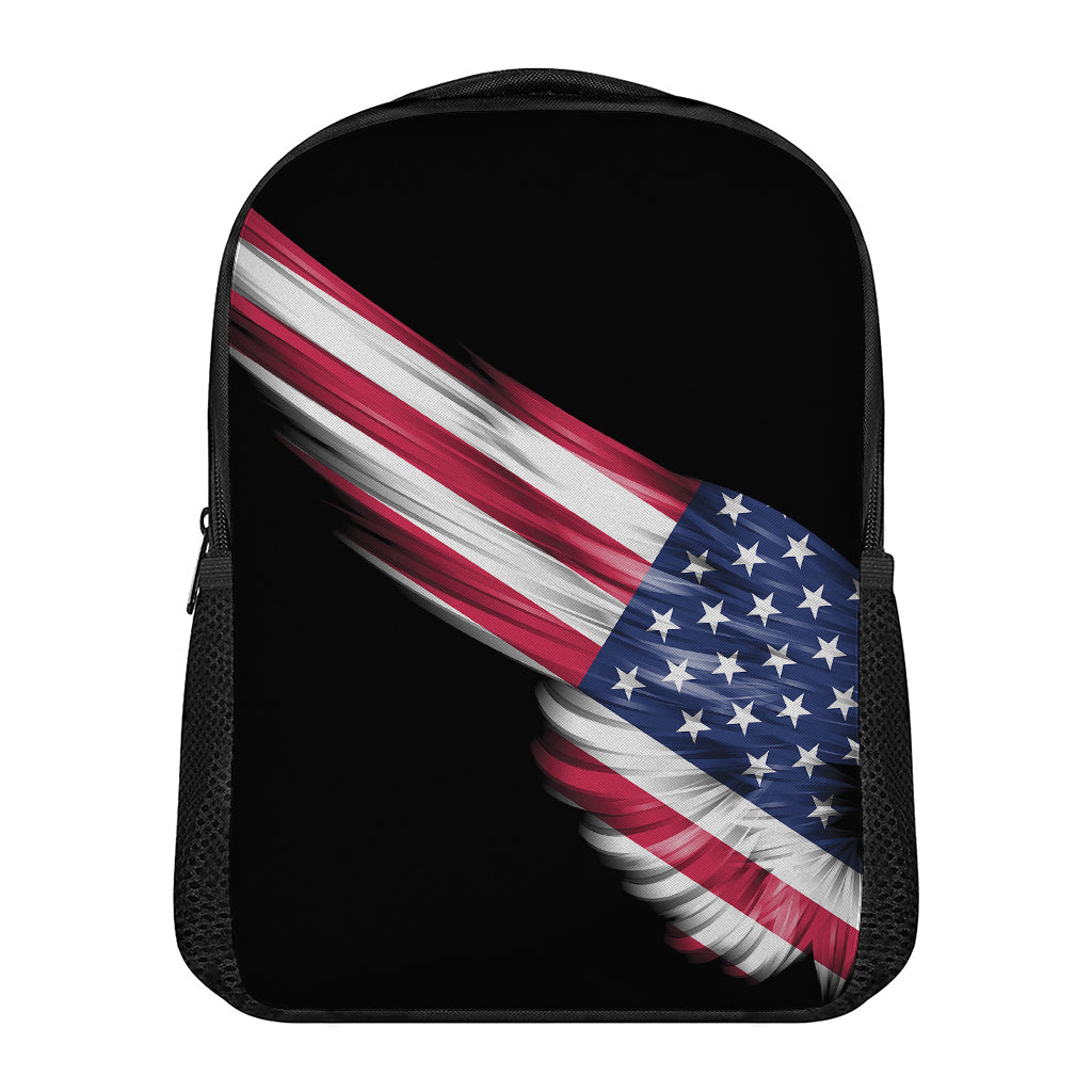 American Flag Wing Print Casual Backpack
