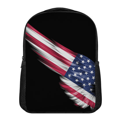 American Flag Wing Print Casual Backpack