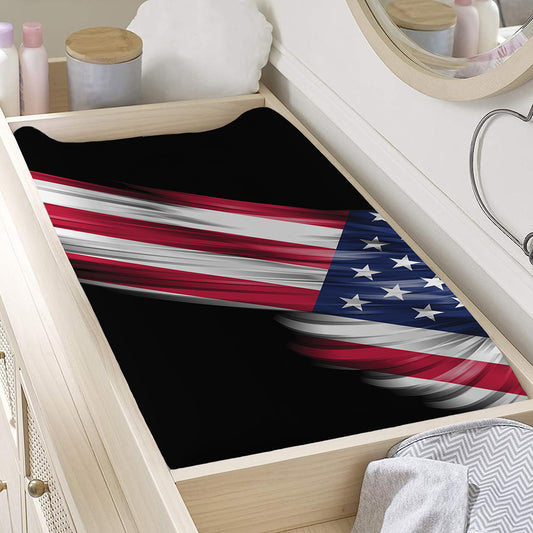 American Flag Wing Print Changing Pad Cover