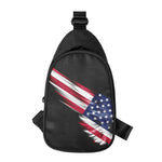 American Flag Wing Print Chest Bag