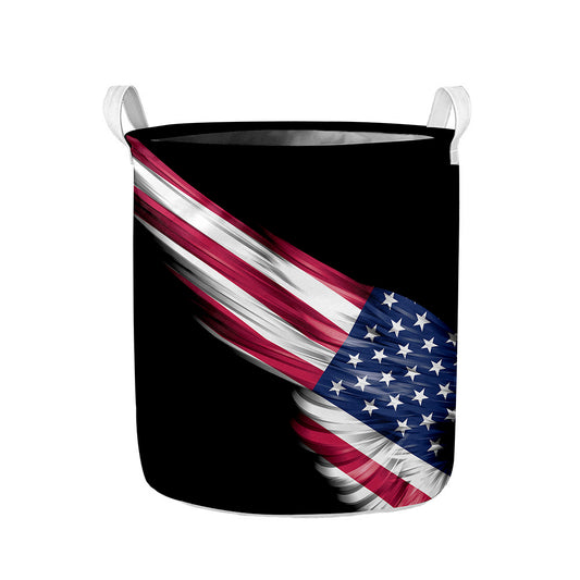 American Flag Wing Print Collapsible Laundry Basket