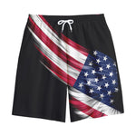 American Flag Wing Print Cotton Shorts