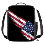 American Flag Wing Print Crossbody Lunch Bag