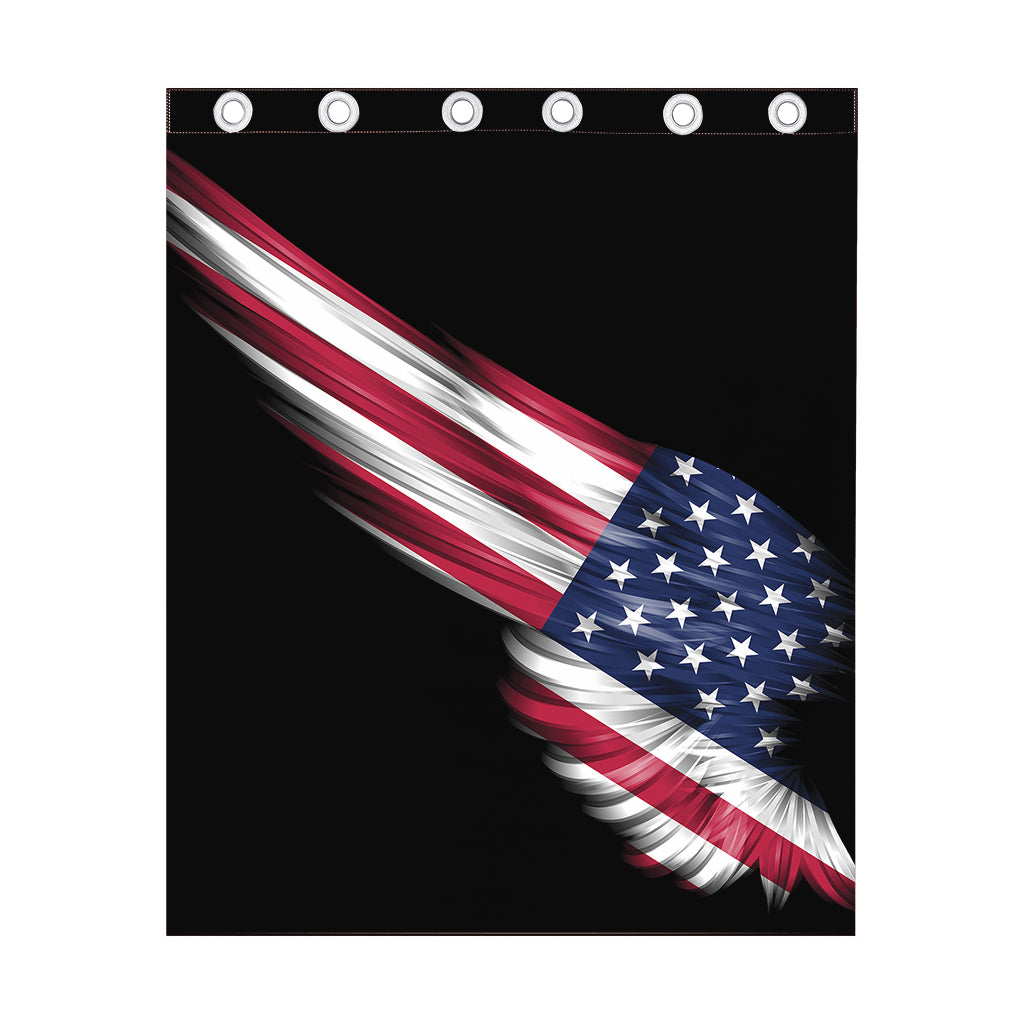 American Flag Wing Print Curtain