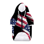 American Flag Wing Print Dog Zip Up Hoodie