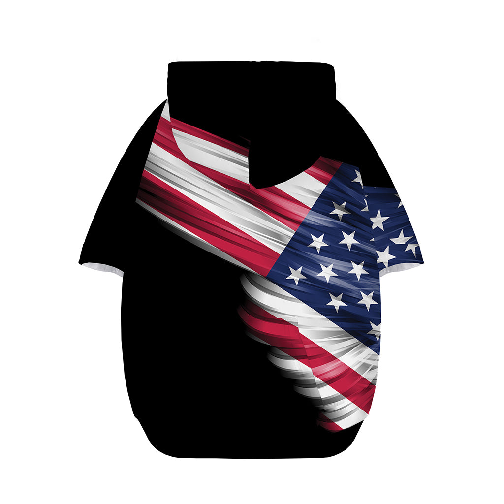 American Flag Wing Print Dog Zip Up Hoodie