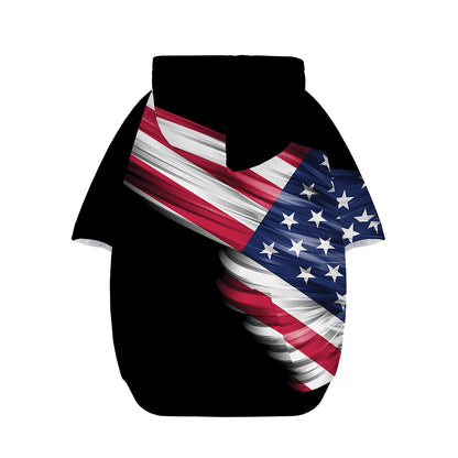American Flag Wing Print Dog Zip Up Hoodie