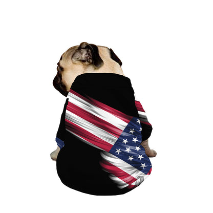 American Flag Wing Print Dog Zip Up Jacket