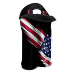 American Flag Wing Print Double Neoprene Wine Tote