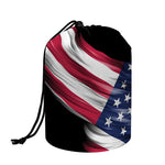 American Flag Wing Print Drawstring Makeup Bag