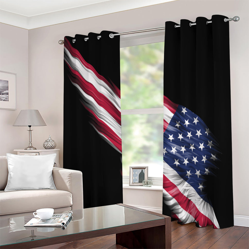 American Flag Wing Print Extra Wide Grommet Curtains