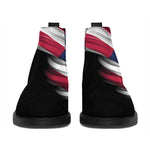 American Flag Wing Print Flat Ankle Boots