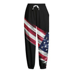 American Flag Wing Print Fleece Lined Knit Pants