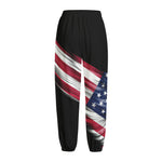American Flag Wing Print Fleece Lined Knit Pants