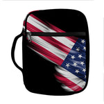 American Flag Wing Print Front Pocket Bible Bag