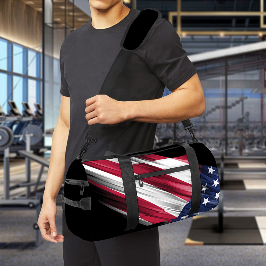 American Flag Wing Print Gym Bag
