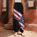 American Flag Wing Print Harem Pants