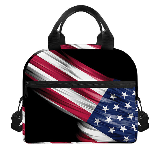 American Flag Wing Print Insulated Lunch Bag