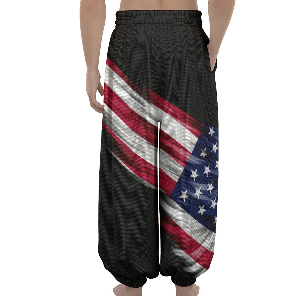 American Flag Wing Print Lantern Pants