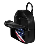 American Flag Wing Print Leather Backpack